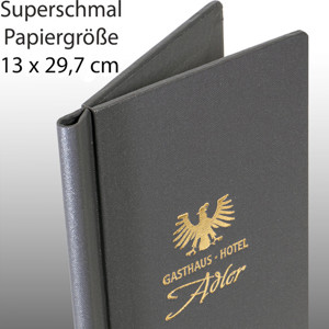 Getränkekarte Barkarte Speisekarte Klemmbinder A4 superschmal silbergrau  Adler Getränkekarte Barkarte Speisekarte Klemmbinder A4 superschmal silbergrau  Adler